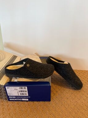 Birkenstock Zermatt Grey Felt Slip-On Clogs
